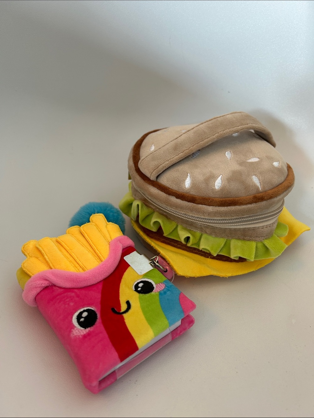 🍔🍟 Plush Rainbow Fries Jornal with Pompom Pen and Burger Pouch Case — NWT ✨